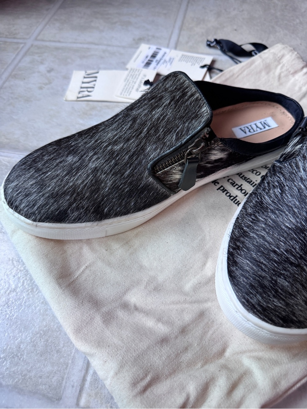 Myra Slip-on Arctic Sneaker Women’s Size 10 Genuine Cowhide - Picture 5 of 9